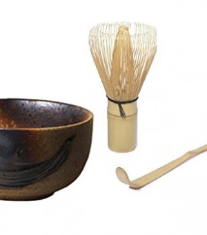 Quertee-Matcha-Set-Original-japanische-Matcha-Schale-400-ml-PLUS-Matcha-Besen-Chasen-Matchabesen-PLUS-Matcha-Bambuslffel-Chashaku-0